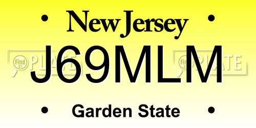 J69MLM New Jersey License Plate