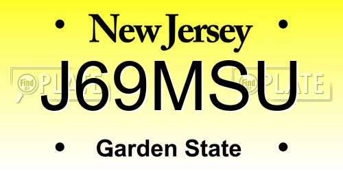 J69MSU New Jersey License Plate