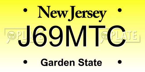 J69MTC New Jersey License Plate