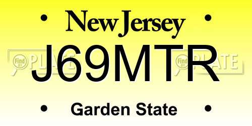 J69MTR New Jersey License Plate