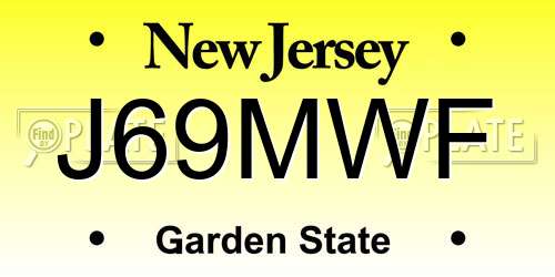 J69MWF New Jersey License Plate