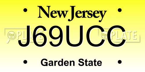 J69UCC New Jersey License Plate
