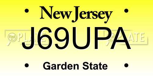 J69UPA New Jersey License Plate