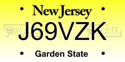 J69VZK New Jersey License Plate