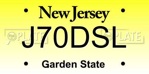 J70DSL New Jersey License Plate