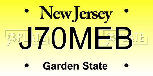 J70MEB New Jersey License Plate