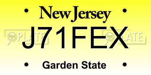J71FEX New Jersey License Plate