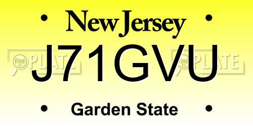 J71GVU New Jersey License Plate