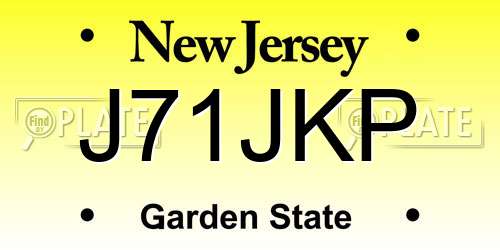 J71JKP New Jersey License Plate
