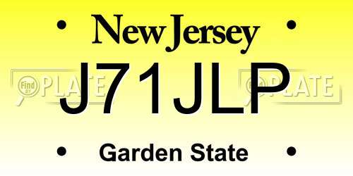 J71JLP New Jersey License Plate