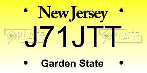 J71JTT New Jersey License Plate