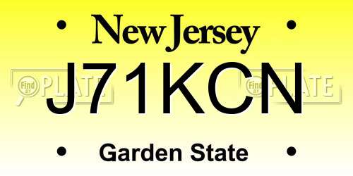 J71KCN New Jersey License Plate