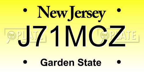 J71MCZ New Jersey License Plate