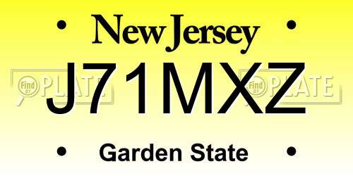 J71MXZ New Jersey License Plate