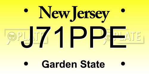 J71PPE New Jersey License Plate