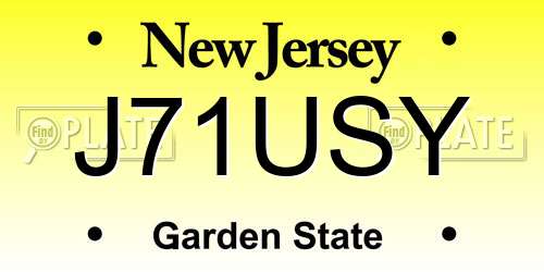 J71USY New Jersey License Plate