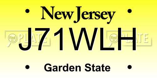 J71WLH New Jersey License Plate