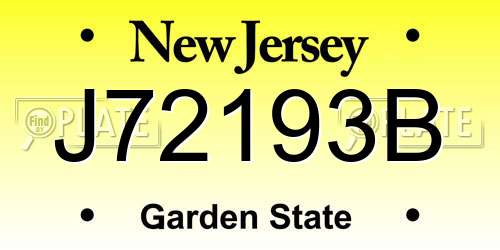 J72193B New Jersey License Plate