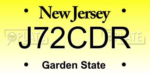 J72CDR New Jersey License Plate