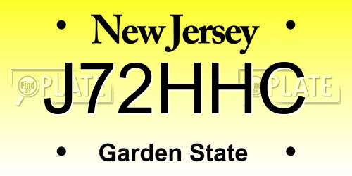 J72HHC New Jersey License Plate