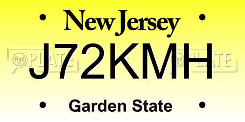 J72KMH New Jersey License Plate