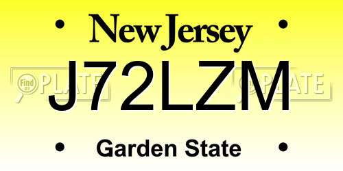 J72LZM New Jersey License Plate