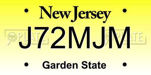 J72MJM New Jersey License Plate