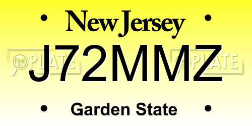 J72MMZ New Jersey License Plate