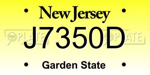 J7350D New Jersey License Plate