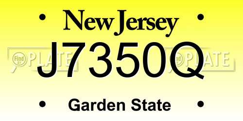 J7350Q New Jersey License Plate