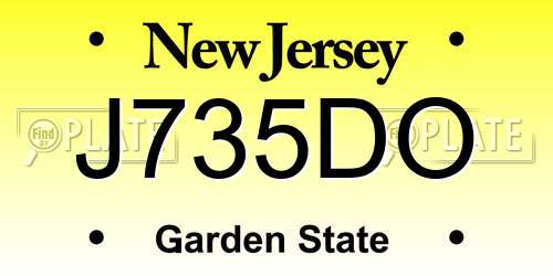 J735DO New Jersey License Plate