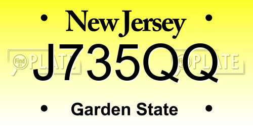 J735QQ New Jersey License Plate