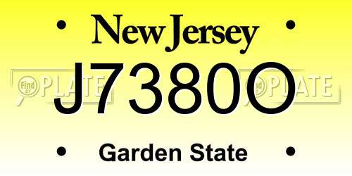 J7380O New Jersey License Plate