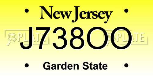 J738OO New Jersey License Plate