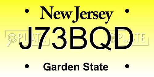 J73BQD New Jersey License Plate