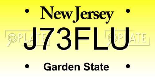 J73FLU New Jersey License Plate
