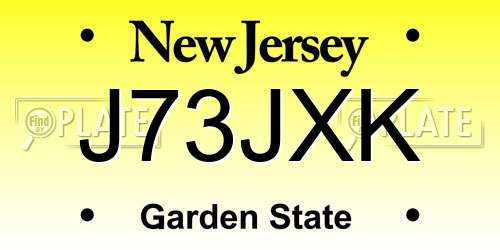 J73JXK New Jersey License Plate