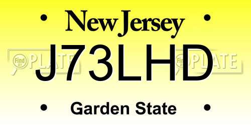 J73LHD New Jersey License Plate