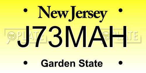 J73MAH New Jersey License Plate