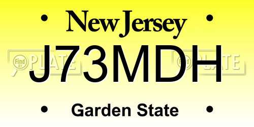 J73MDH New Jersey License Plate
