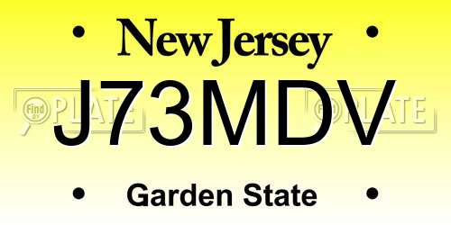 J73MDV New Jersey License Plate