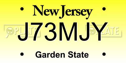 J73MJY New Jersey License Plate