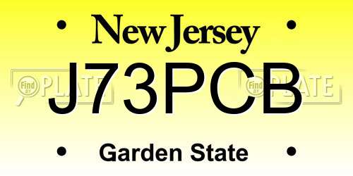 J73PCB New Jersey License Plate