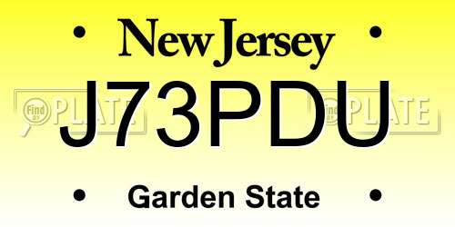 J73PDU New Jersey License Plate