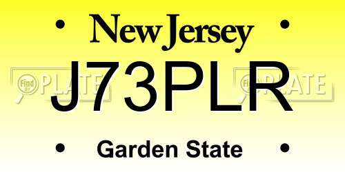 J73PLR New Jersey License Plate