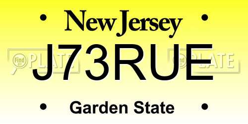 J73RUE New Jersey License Plate