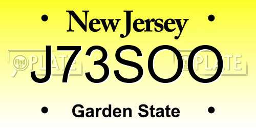 J73SOO New Jersey License Plate