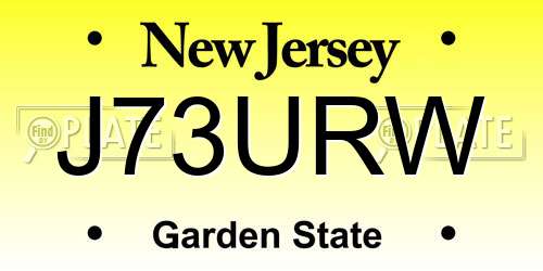 J73URW New Jersey License Plate