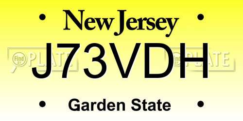 J73VDH New Jersey License Plate