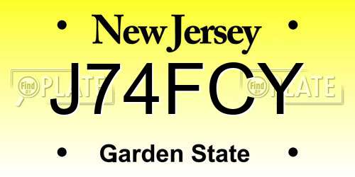 J74FCY New Jersey License Plate